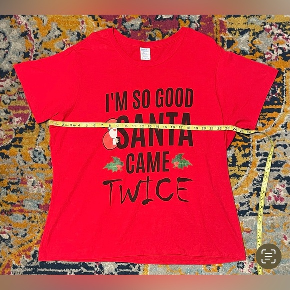 Funny Christmas 3XL Graphic Tee - So Good Santa Came Twice - Picture 1 of 2